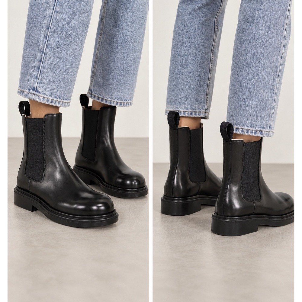 NWOB Bottega Veneta Fireman Ankle Boot Chelsea Boot Black Luxury Size 37